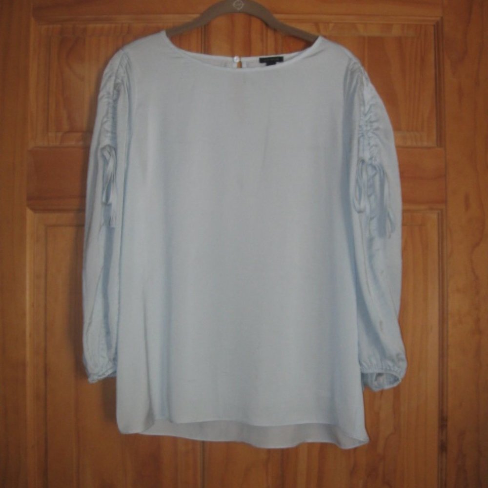 Ann Taylor Light Blue Long Sleeve Blouse